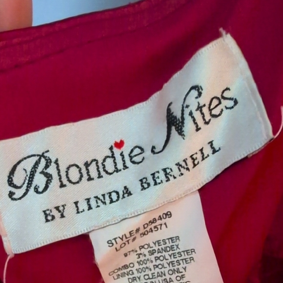 Blondie Nites Red Halter Evening Dress - Picture 2 of 16